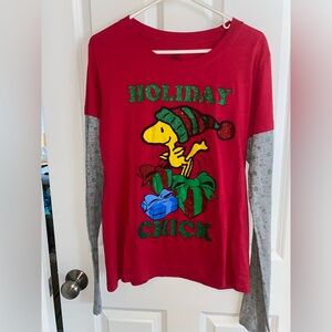 Red Holiday Chick Teen Shirt